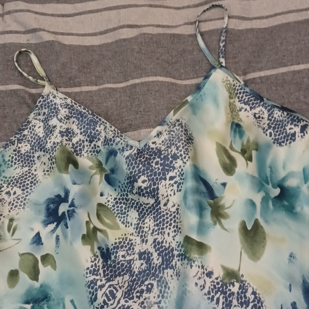 Gilligan & O'Malley Women's Blue Floral Night Gown/Slip dress -Size Medium - Picture 4 of 5